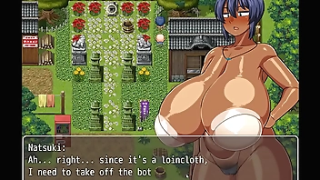 Tanned Girl Natsuki [ HENTAI Game ] Ep.11 the village chief masturbate on her while she is changing in public !