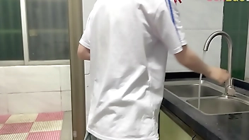 sexbaoboa was eating cock in kitchen and been taken to bed and fucked hardly