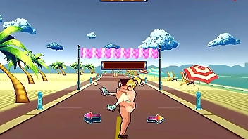 Cute lady in roller skates having sex with men in Rollerbabe new hentai game