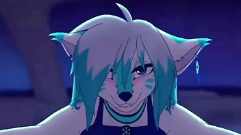 Furry couple fuck in car reverse cowgirl