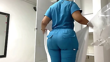 Oiled big ass patient recorded in office