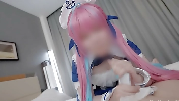 M男君が人気vtuberコスプレイヤーの唾液フェラとローションパンツコキで精子を搾り取られる動画