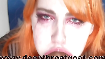 Hard Deepthroating Bad Dragon Causes Runny Teary Eyes