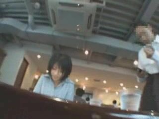 Steamy Public Restaurant Romance: Girl Gives Oral Pleasure to Nippon Boyfriend