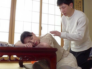 Japanese slut banged from behind by her husband's sidekick while giving sloppy seconds