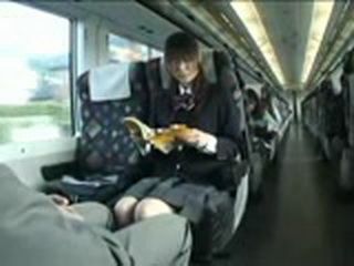 Japanese Schoolgirl Gets Horny on Public Train Ride Headed for Nippon Porn xXx