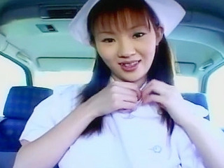 Fuck me, I'm a nurse in uniform sucking a big dick in the back of a car
