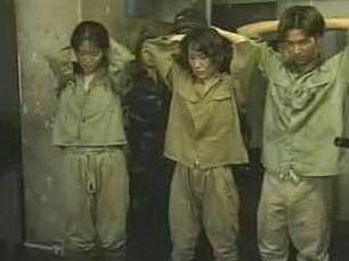 Jailbait slut gets electrocuted by Jap soldiers in XXX jailhouse orgy