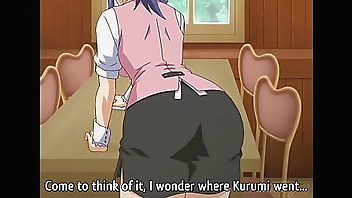 I touch the waitress's ass and she sucks me off behind the bar - Hentai [Subtitled]