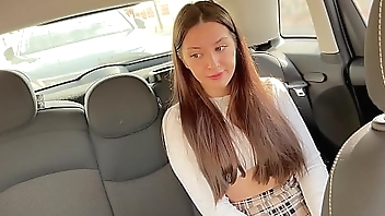 Girl Next Door Paid with Blowjob to Neighbor in Car for Drive her to College!! Cum in Mouth Swallow
