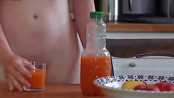 slave girl with natural saggy tits expose her body in public