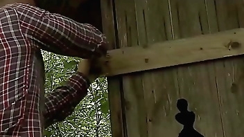Lumberjacks have they captured girls. The first victim. Part 1. Capturing, handcuffs, bondage blowjobs, and rough treatment.