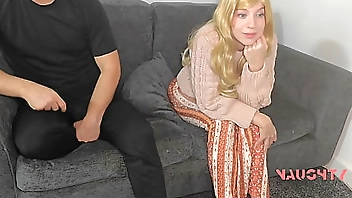 Resting on my Step-Son's Lap Turned to Face Fucking