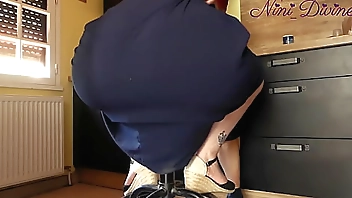 My neighbor fucks my wife's big ass in my kitchen while I work!