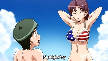 Stepmom Fucking All the Family on the Beach! Uncensored Hentai [Subtitled]