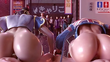 3D Compilation: Street Fighter Chunli Threesome Cammy Dick Ride Creampie Juri Uncensored Hentai
