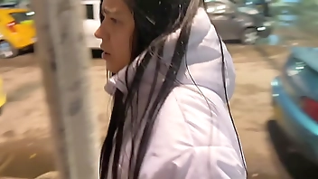 Little slut leaves with a fan that has just met