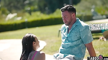 Pool service worker Seth Gamble has curvy latina MILF Lexi Luna as a client