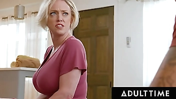 ADULT TIME - Busty Stepmom Dee Williams CAUGHT WATCHING PORN Tries GAPING ANAL With Big Dick Stepson