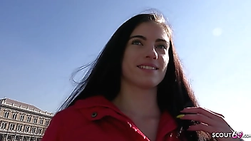 GERMAN SCOUT - Skinny Tall Teen Lana Lenani with long legs and Hair at Casting Fuck