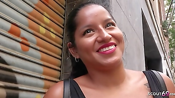 GERMAN SCOUT - Curvy Latina Amy Amor with Big natural Tits and Butt Pickup for Casting Fuck