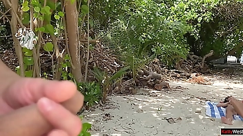 Pervert cummed on girls while they were sunbathing on a public beach