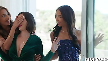 VIXEN Stunning Trio Lia, Vanessa & Eve Share Alberto's Cock