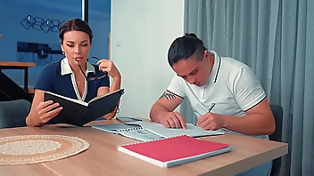 Hot teacher caught a student jerking off to her photos